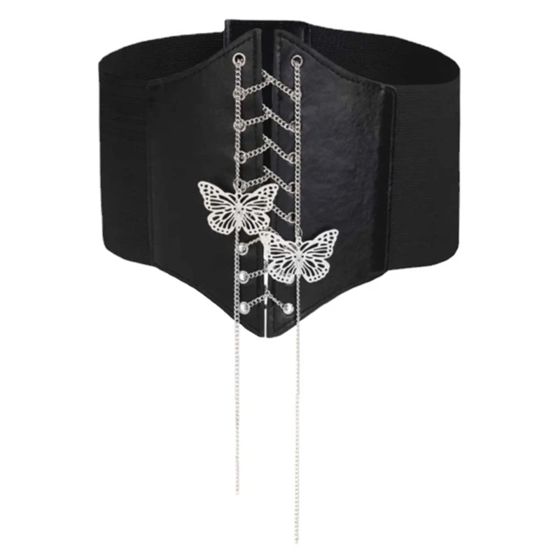 

Push Up Belt Elastic Corset Waist Belt With Butterfly Star Pendant Steampunk Underbust Corset Waist Trainer Drop Shipping