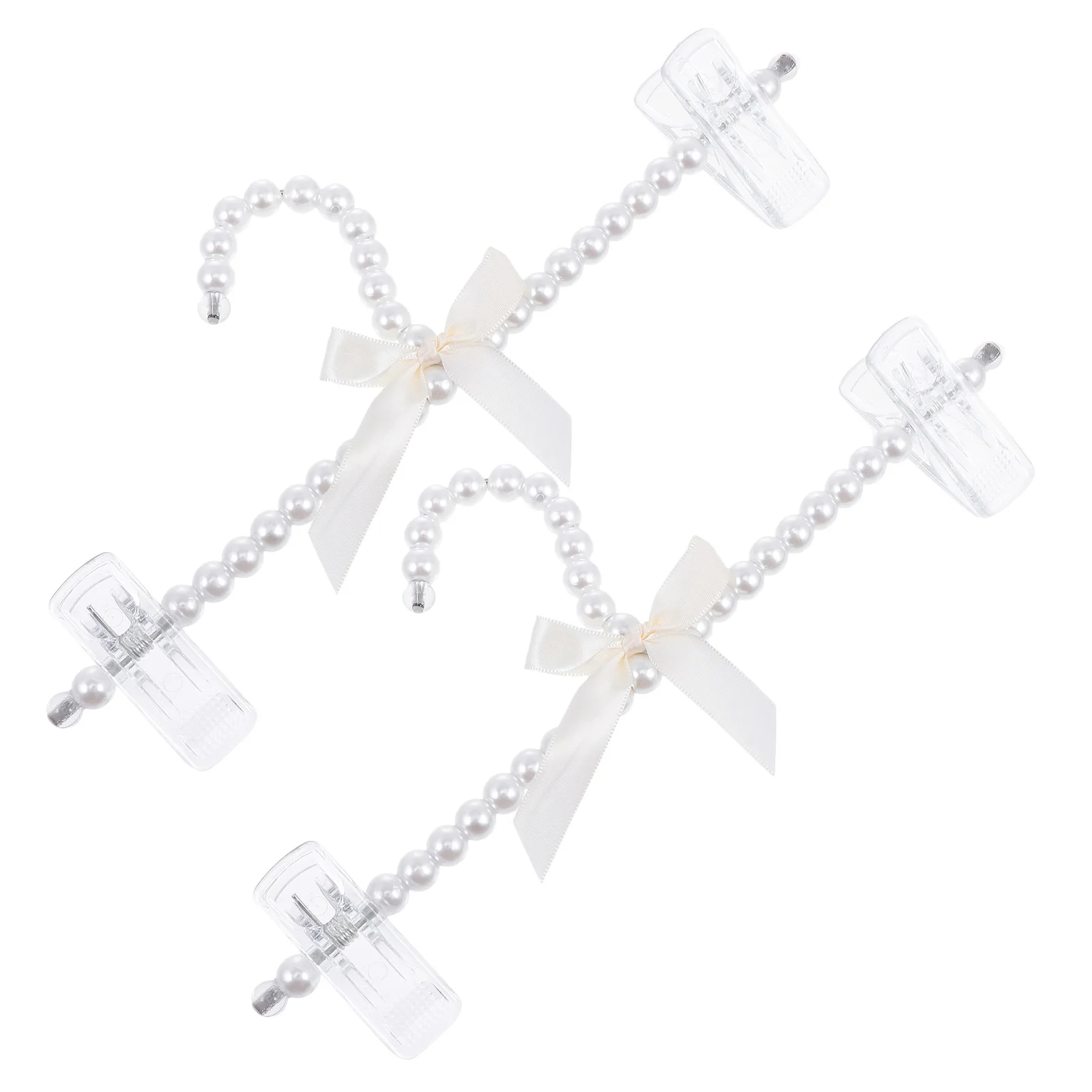 

2pcs Multipurpose Hanging Hangers Artificial Pearl Pants Hangers Drying Racks