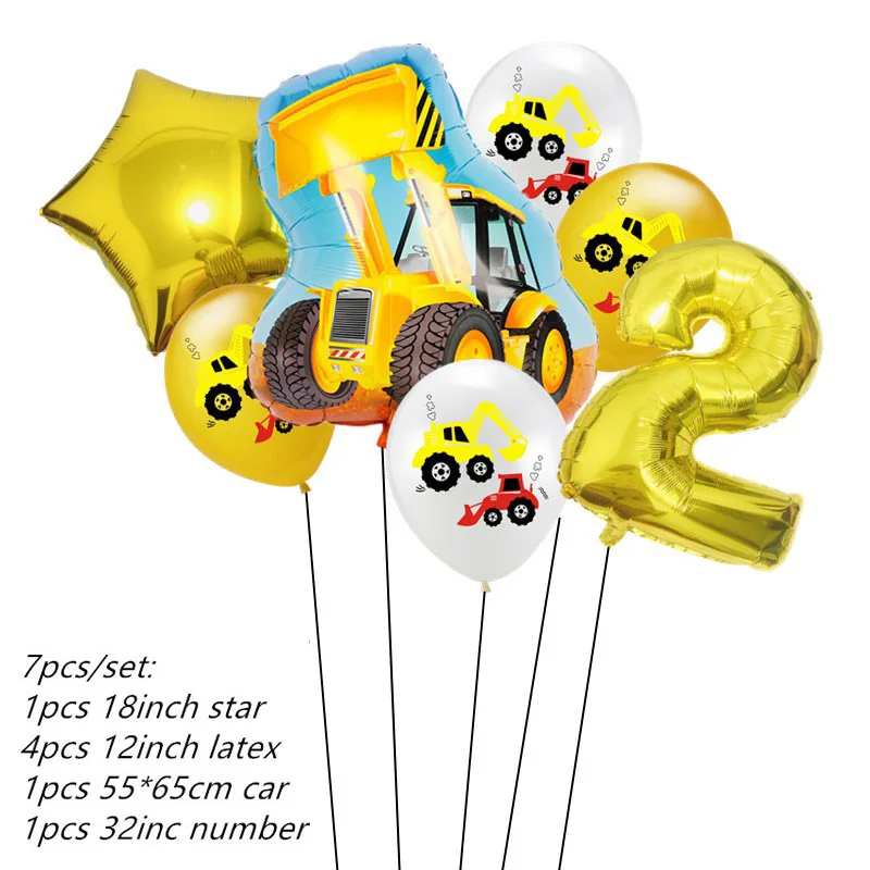 Столовая посуда на тему строительства трактор грузовик одноразовые чашки