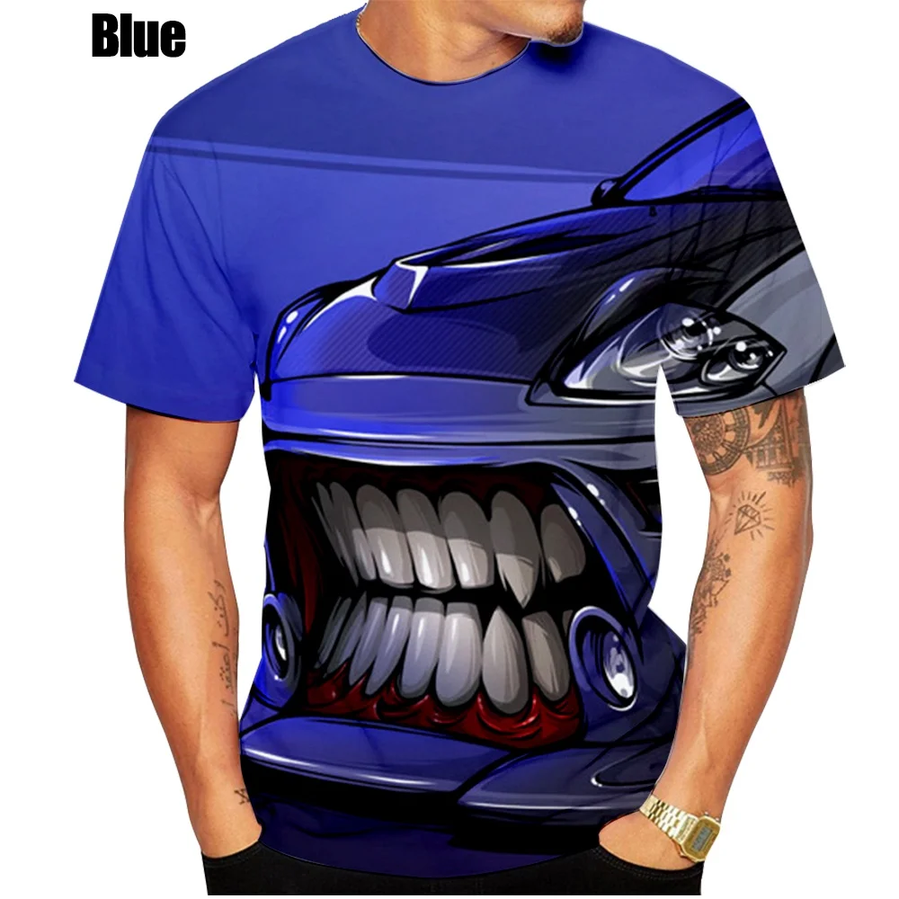 2022 New Men's Fashion Casual Humor Exaggeration Car Art Funny Design 3d Printed T Shirt T-shirt