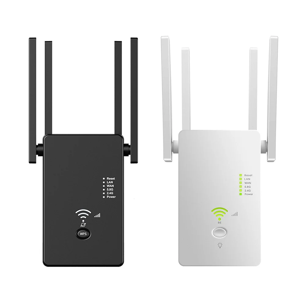 

Беспроводной Wi-Fi ретранслятор, двухдиапазонный усилитель сигнала 2,4 ГГц/5,8 ГГц с 4 внешними антеннами