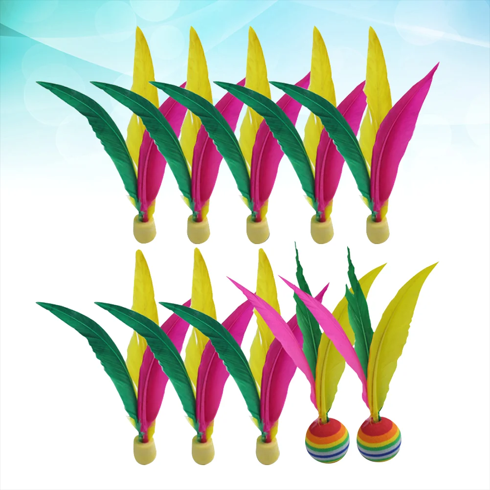 

10 PCS Board Badminton Three Feathers Balls Outdoor Shuttlecock for Beach Kids Children
