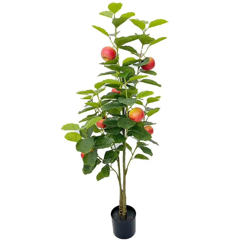 

51in Fake Plants Artificial Apple Tree Simulation Tree Plants Plastic Leafs For Outdoor Garden Home Living Room Party Decoration
