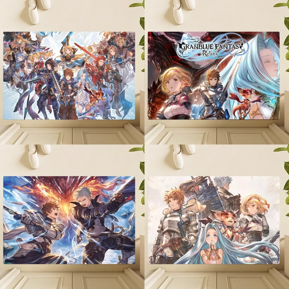 Напольный коврик Granblue Fantasy R-Relink для ванной комнаты отличный абсорбирующий