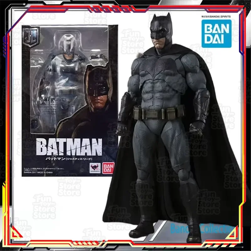 Фото Коллекционная фигурка Бэтмена из Лиги Справедливости Bandai SHF, 150 мм, официальная лицензированная модель, подарок для мальчиков №1