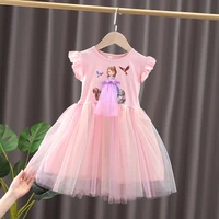 girls cartoon princess three dimensional bow mesh dress baby girl clothing korean baby clothes girls clothes