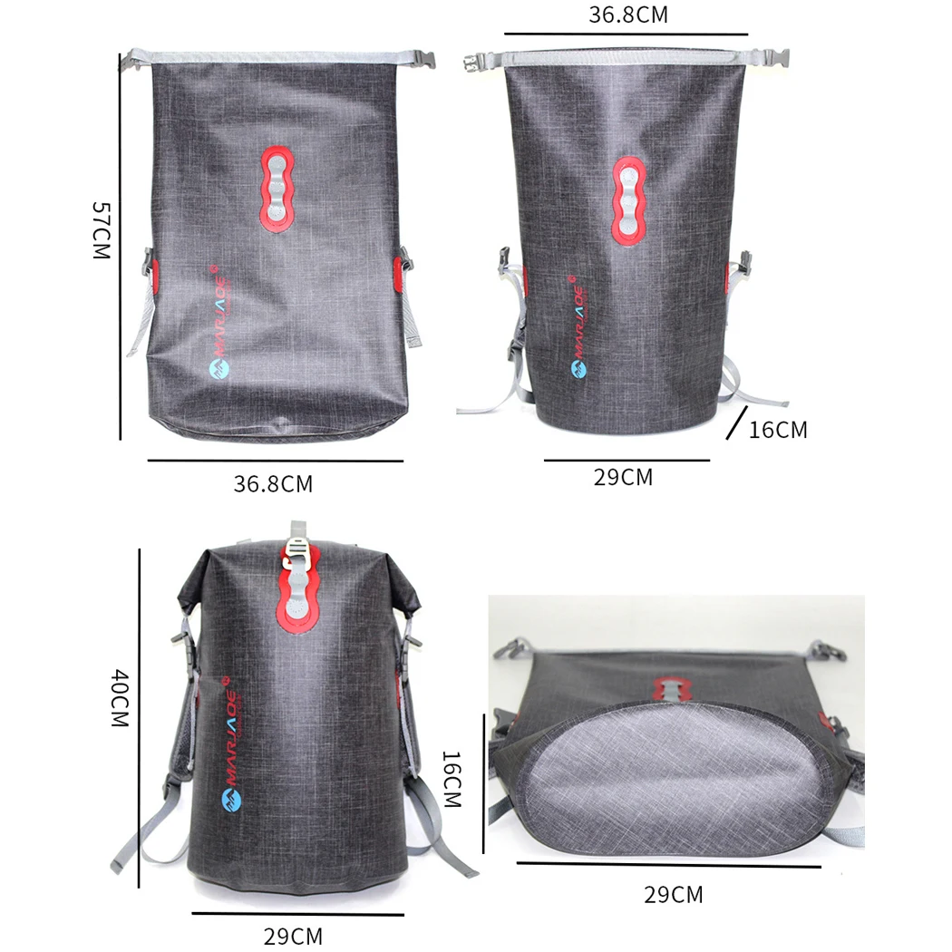 Outdoor Waterproof Backpack Sack Roll-Top Closure Dry Bag Lightweight Travel Dry Backpack for Beach Camping Cycling Hilking