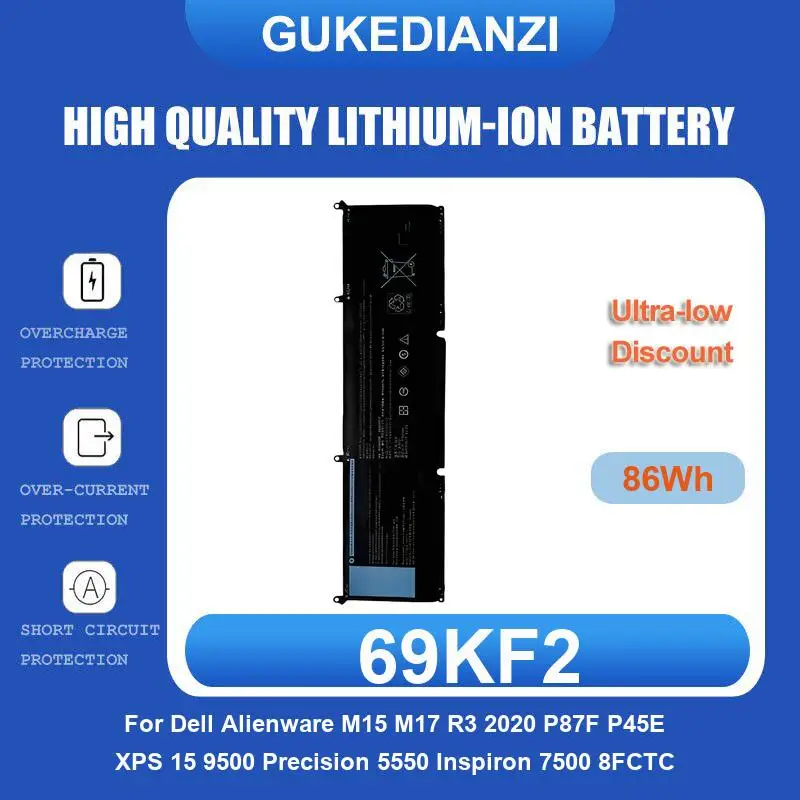 Фото Аккумулятор для Dell Inspiron 13 15 5000 7000 Series 5570 7579 Vostro 5468 P69G 3CRH3 7378 5567 XPS 9500 9510 9520 Precision 5550 №3