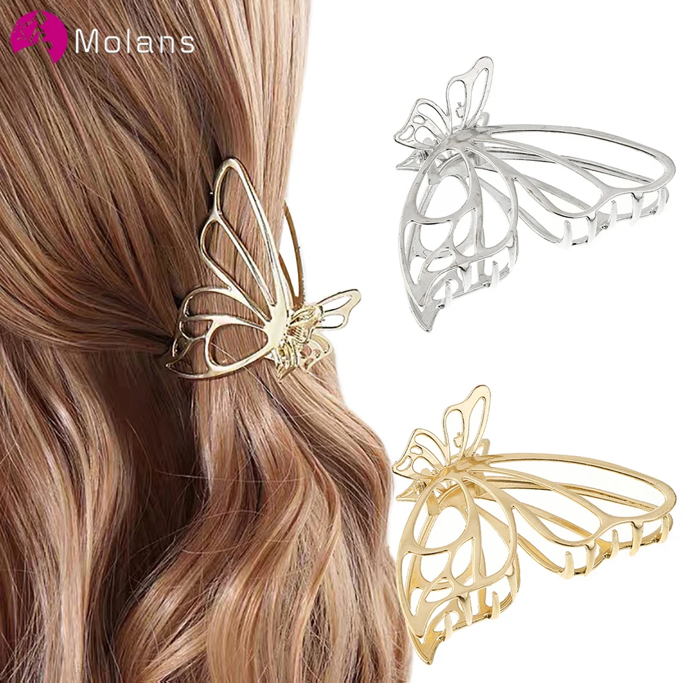 Metal Butterfly Hair Clip For Women Hollow Out Hair Claw Barrettes Hairpin Hair Accessories Headwear