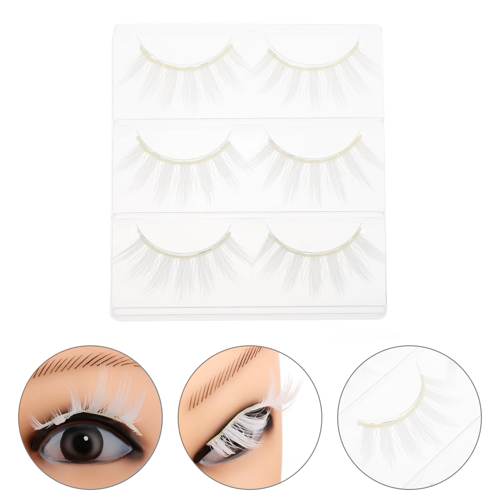 

Lashes Eyelash Eyelashes Fake False White Extension Lash Makeup Natural Kit Artificial Individual Loose Fluffy Cosplay Wispy