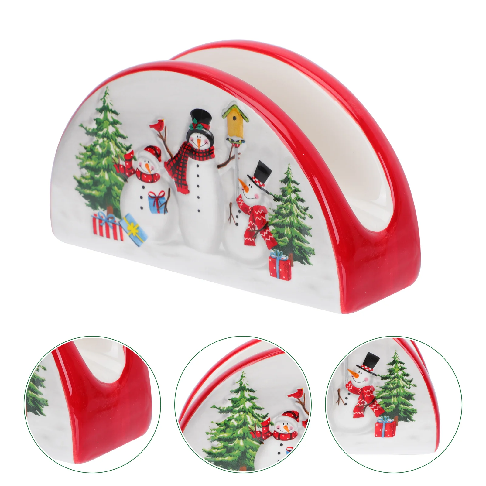 

Napkin Holder Tissue Christmas Dispenser Stand Paper Rack Ceramic Freestanding Table Towel Tabletop Holiday Cocktail Dining