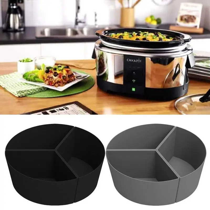 

Силиконовый коврик для медленной кастрюли, герметичный коврик для приготовления пищи в посудомоечной машине для круглой или овальной формы