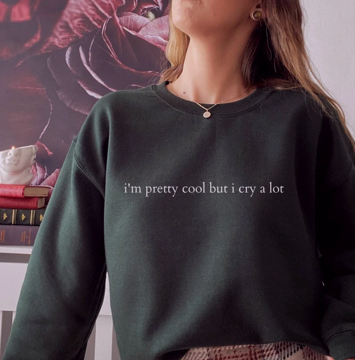 Sugarbaby I'm Pretty Cool But I Cry Lot смешной Графический свитер модный хлопковый модная
