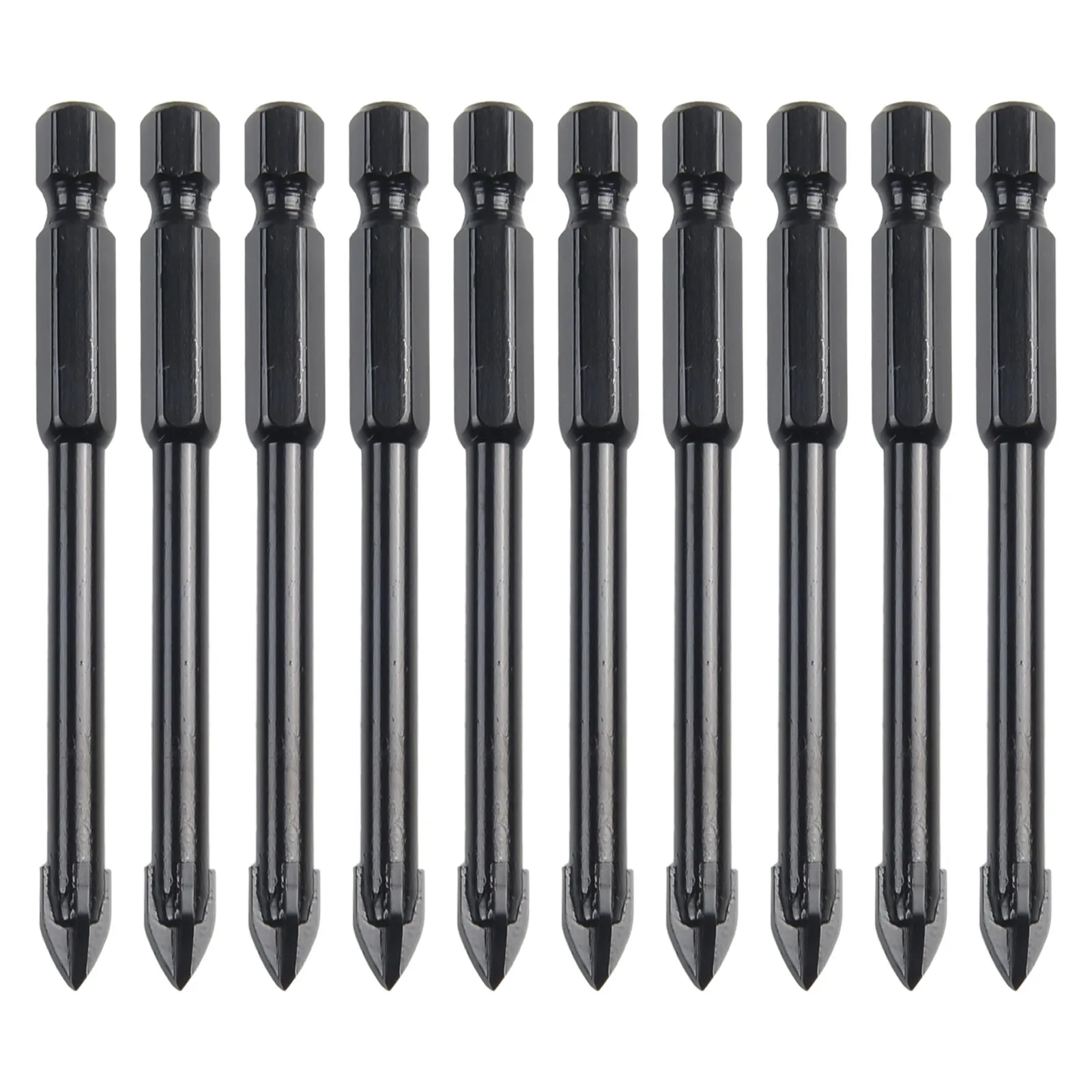 

10pcs Tungsten Carbide Glass Drill Bit Set 74mm Hex Spear Head Tungsten Carbide Drill Bit Set For Glass Ceramic Concrete