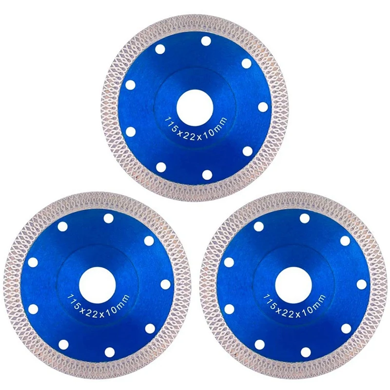 

4.5 Inch Diamond Saw Blade Cutting Disc Wheel For Cutting Porcelain Tiles Works With Tile Saw And Angle Grinder 3 Pack