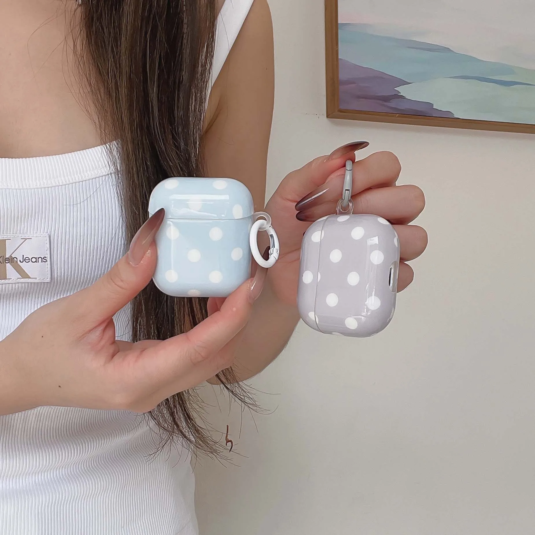 Фото Фиолетовый, синий чехол для наушников Jane imd с рисунком конфет, чехол для apple airpods 1 4 pro 3 2 2nd, беспроводная зарядная коробка с Bluetooth №5