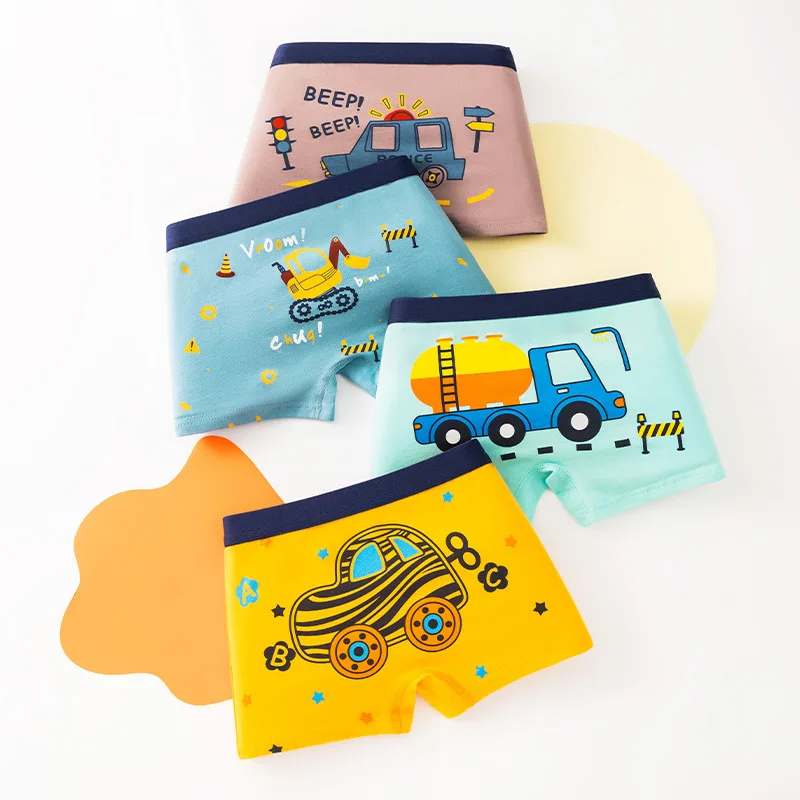 Детское нижнее белье для малышей 4 шт./лот детские удобные трусы с мультяшным