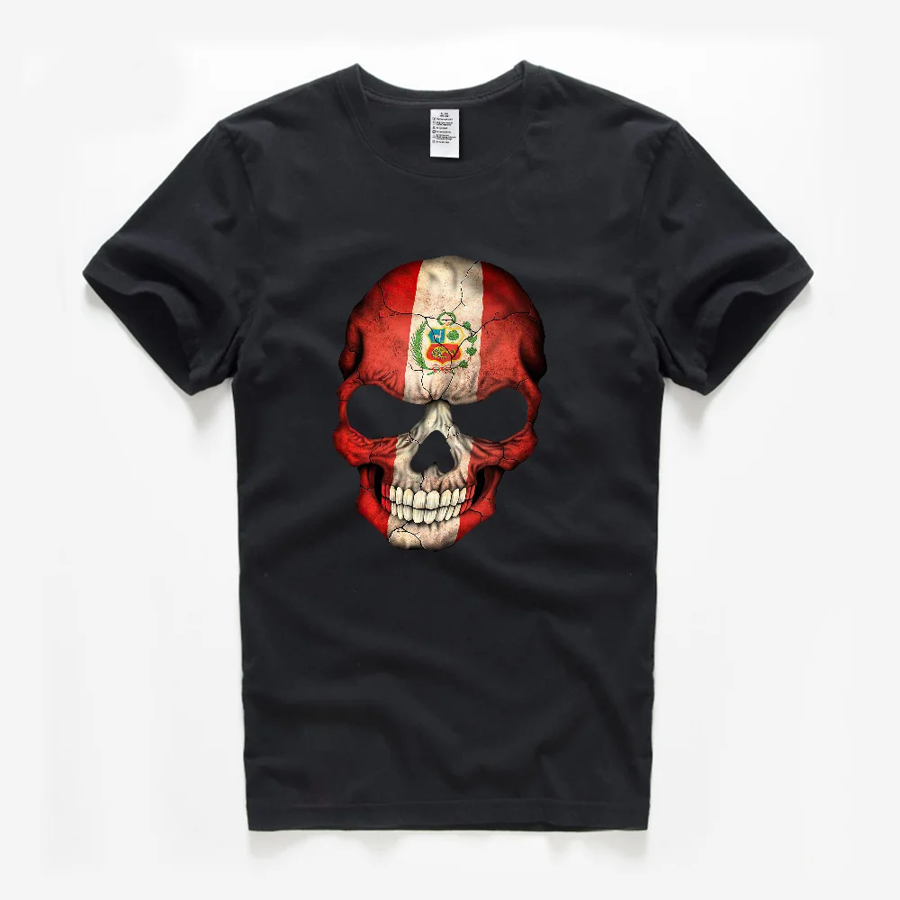 

Personality Skull Print T-Shirt Men Summer Cotton Short Sleeve Casual Trend Retro Clothes Ladies Tees Student Couple Tops