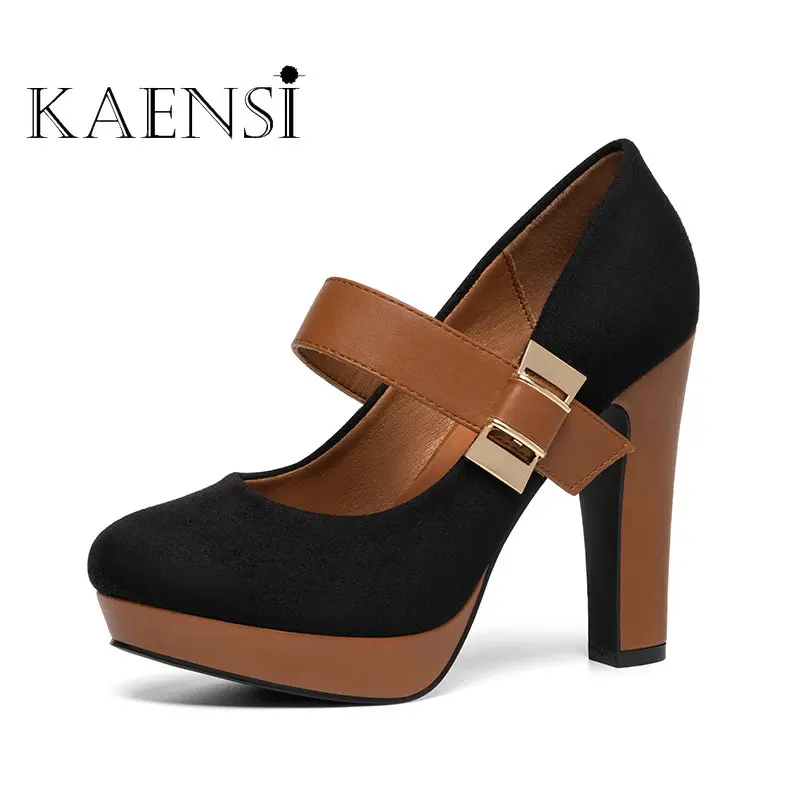 

Women Slippers Shoes Fashion Elegant Vintage Retro Platform Pumps Classic High Heels Round Toe Shoe Office Sandals for Women