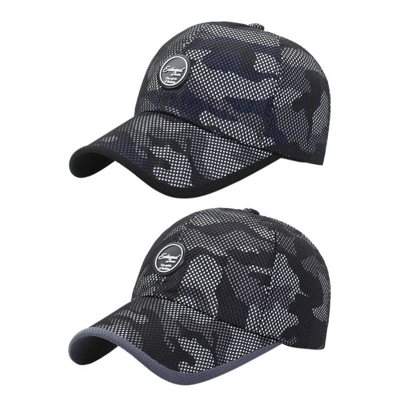 

03KA Unisex Mesh Casual Mesh Baseball Mountaineering Adjustable Cool Running Snapback Hat Hip Hop Peaked