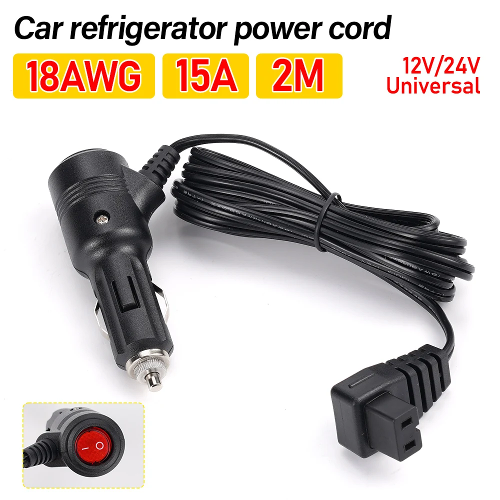 

Автомобильный холодильник, 2 м, 18AWG, 15 А, внешняя мощность, 12 В, 24 В, охлаждающий зарядный кабель, сменный провод с независимым переключателем
