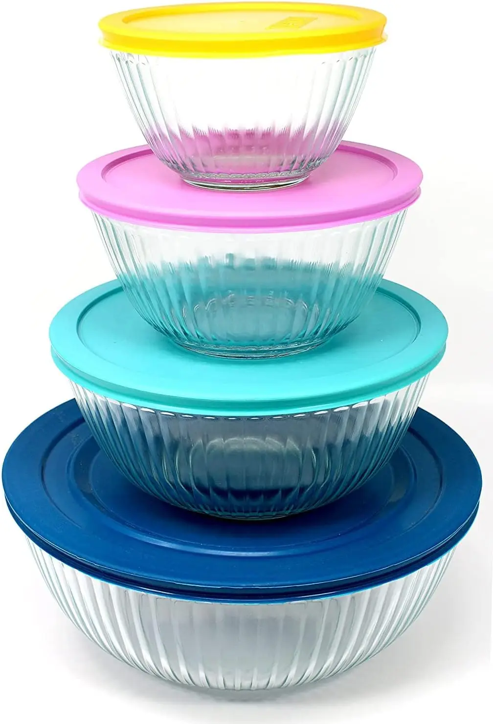 

100 Years Glass Mixing Bowl Set (Limited Edition) - Assorted Colors Lids