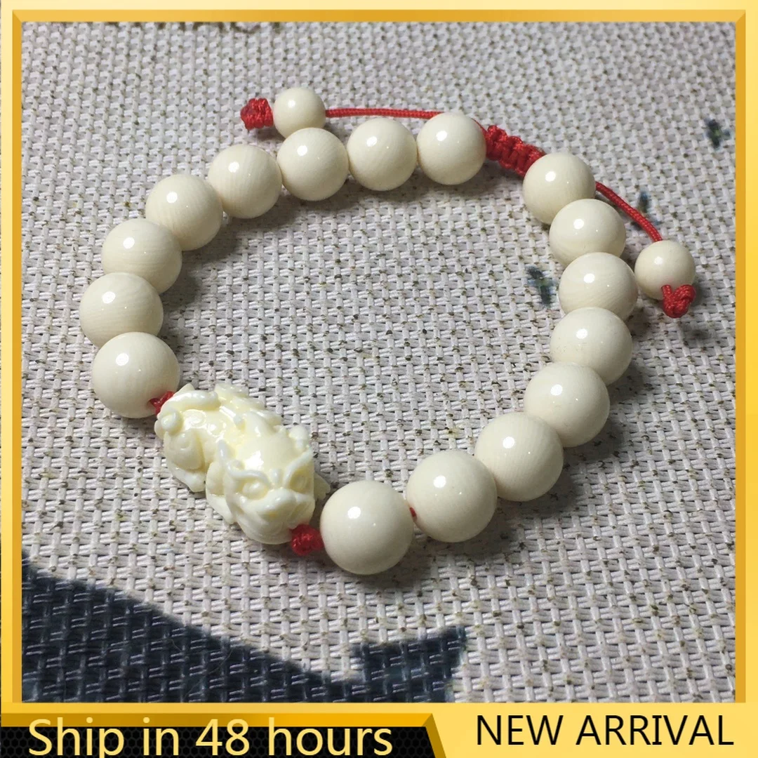 

Natural Mammoth Tooth Ice Pattern Lotus Bracelet Mammoth Tooth Ice Pattern Bracelet Fashion Buddha Bead Bracelet 8-10mm