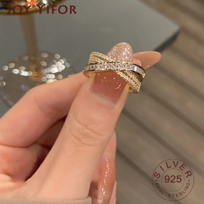 

Женское Винтажное кольцо с фианитом, Открытое кольцо из стерлингового серебра 925 пробы на указательный палец, ручная работа, модные ювелирн...