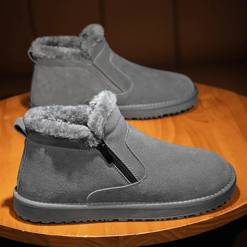 CYYTL Теплая зимняя обувь на меху мужские зимние ботинки повседневные кожаные