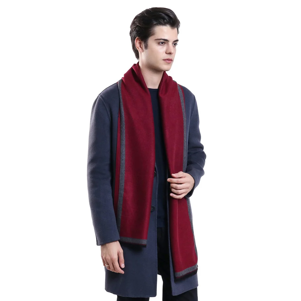

2023 classic 180*35cm Geometric Gentleman Elegant Gray Autumn Winter Men Striped Male lattice warm long scarves pashmina muffler