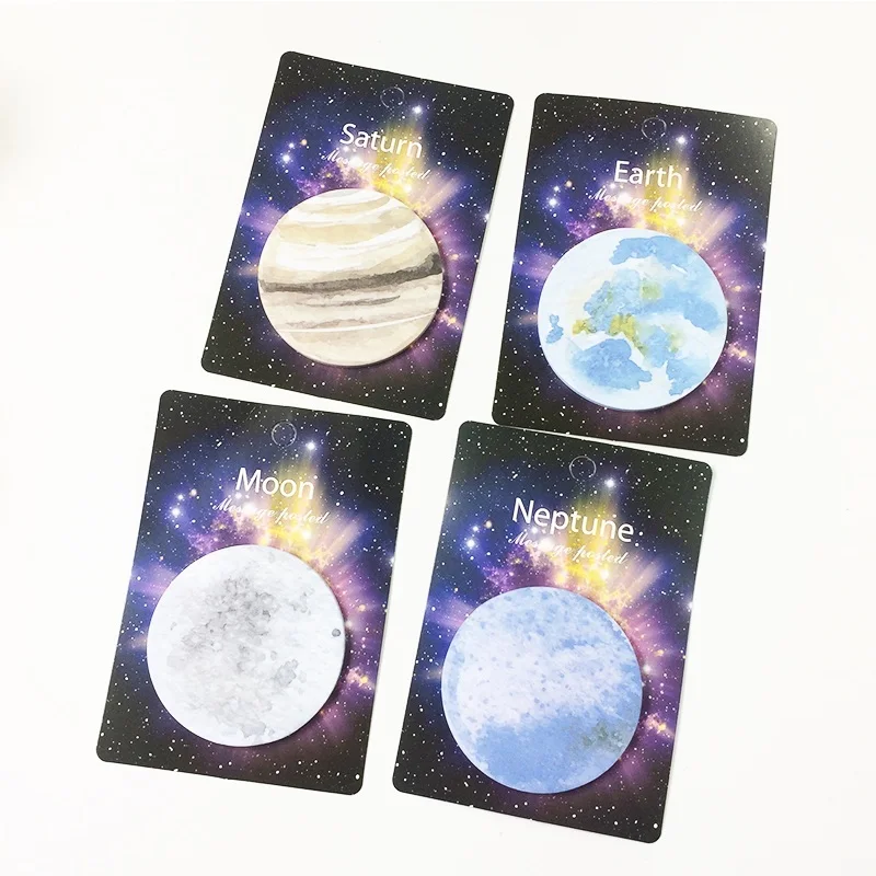 

1pack/lot Circle Beautiful planet convenient Message posted Kawaii Memo Sticky Pad Note gift prize Notepad for kids DIY Bookmark