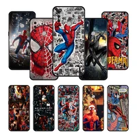 amazing spidermans marvel phone case cover for oppo a53s f19 a53 a74 a93 a54 a16s a15s a31 cell bag trend black fashion capinha