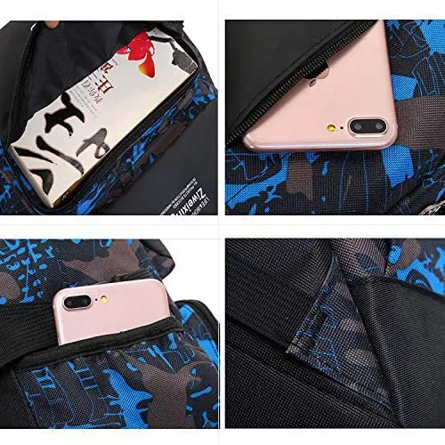 boys backpack for kids Luminous camo School Bags for girls Bookbag and Sling Bag Set