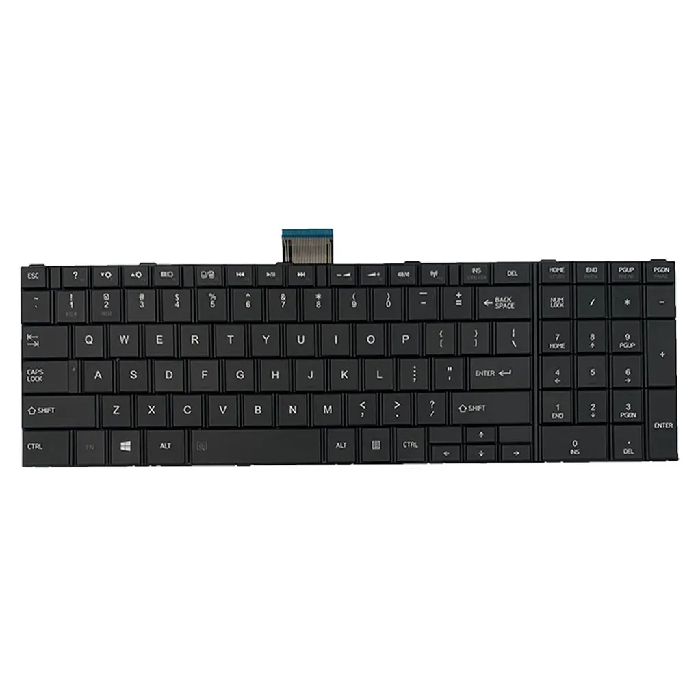 

English Laptop Keyboard Equipment Supplies Fluent Typing Notebook No Pointer Replacement for Toshiba Satellite C850