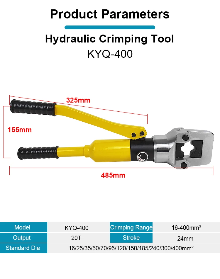 Мини-гидравлические плоскогубцы KYQ-400 для обжима кабельных наконечников