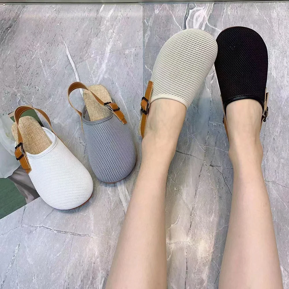 Luxury Slippers Women Fashion Women'S Sandals Breathable Upper Adjustable Rear Strap Summer Non-Slip Flat Sandals