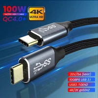 usb 3 1 to type c cable 5a pd 100w fast data cable for macbook pro 10gbps usb c type c quick cord cable for samsung s10 note20