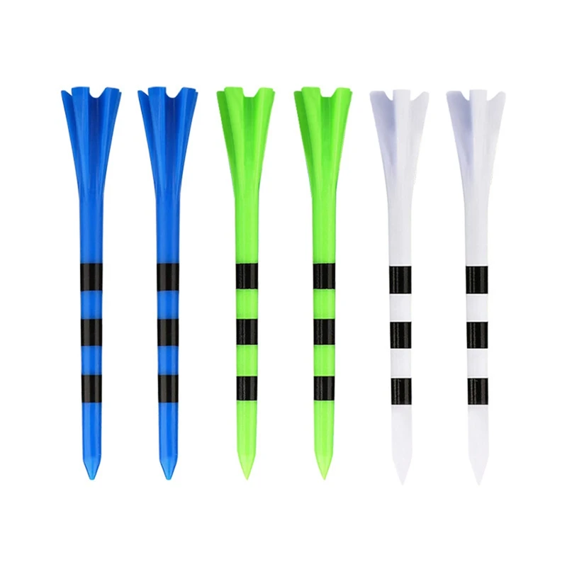 

100 PCS Plastic Golf Tees3-1/4inch Reduces Friction & Side Spin 5 Prongs Golf Plastic Tees Golf Accessories