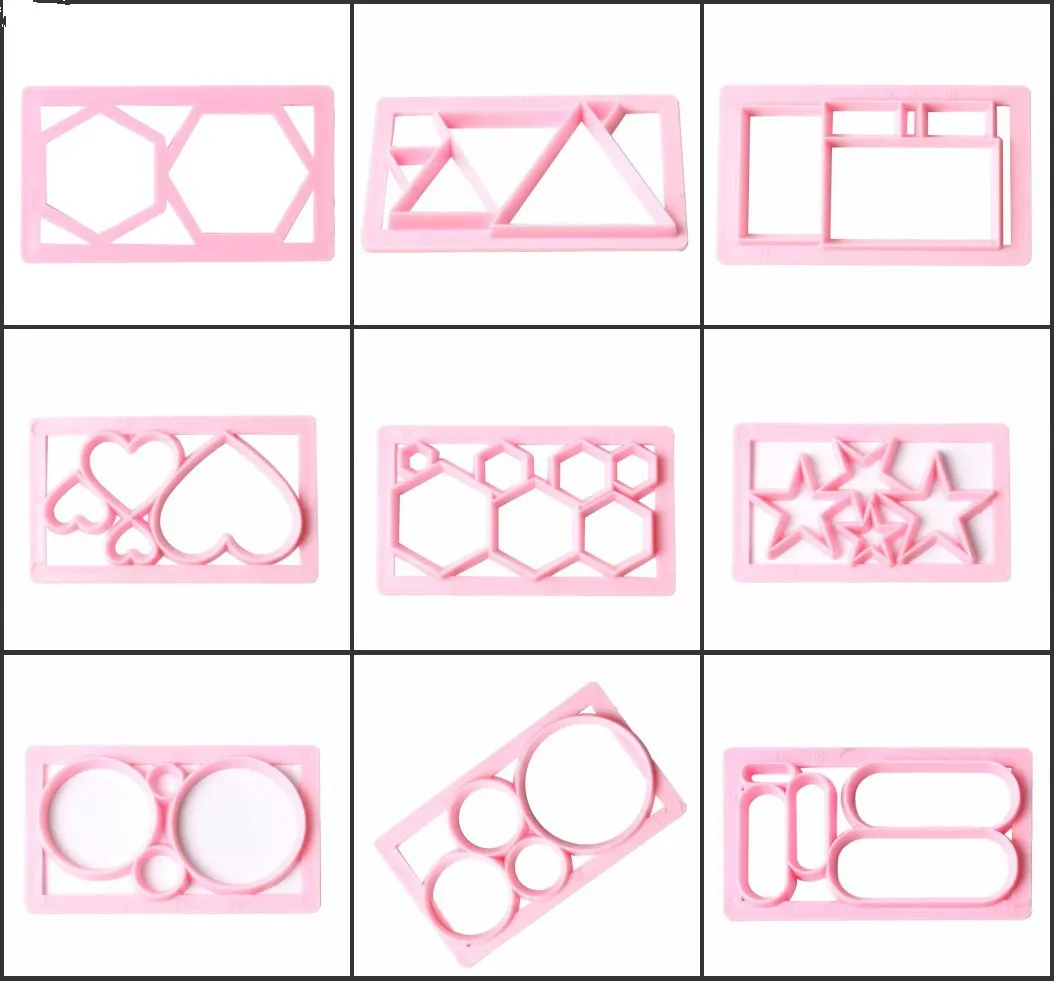 

Plastic Cookie Cutter Mold Rhombus Love Five-Pointed Star Biscuit Mould Cake Tools DIY Epoxy Decorating Tool Baking Accessories