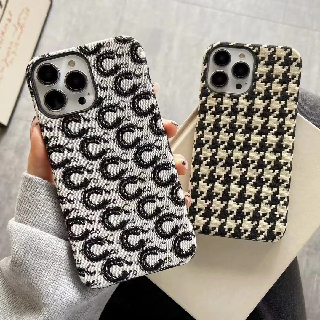 

New Fashion Fabric 13Pro Max Case For IPhone 13Pro 12 11 Pro Max Plaid Hard Case Mini IX XR XsMax SE 2020 7 8 Plus 13 Phone Case