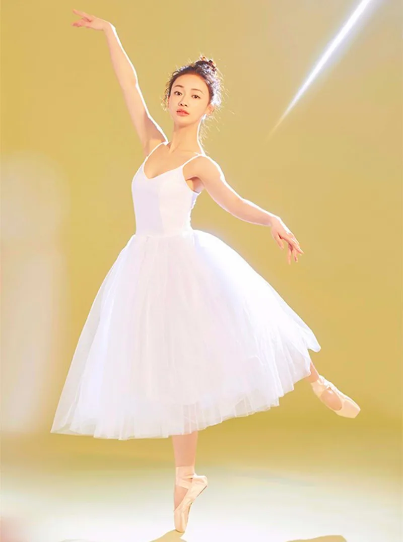 

White Ballet Tutu Dress Adult New Professional Ballet Practice Dance Costumes