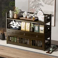 Настольный небольшой античный стеллаж для чайных чашек, стеллаж для чайников, твердый деревянный стеллаж Duobao Ge для чайного набора, декоративная полка для хранения ZE227