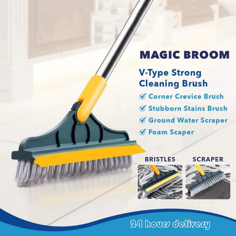 

Щетка для чистки пола, вращающаяся щетка для уборки дома, кухни, ванной комнаты, с длинной ручкой, жесткая щетка для мытья окон