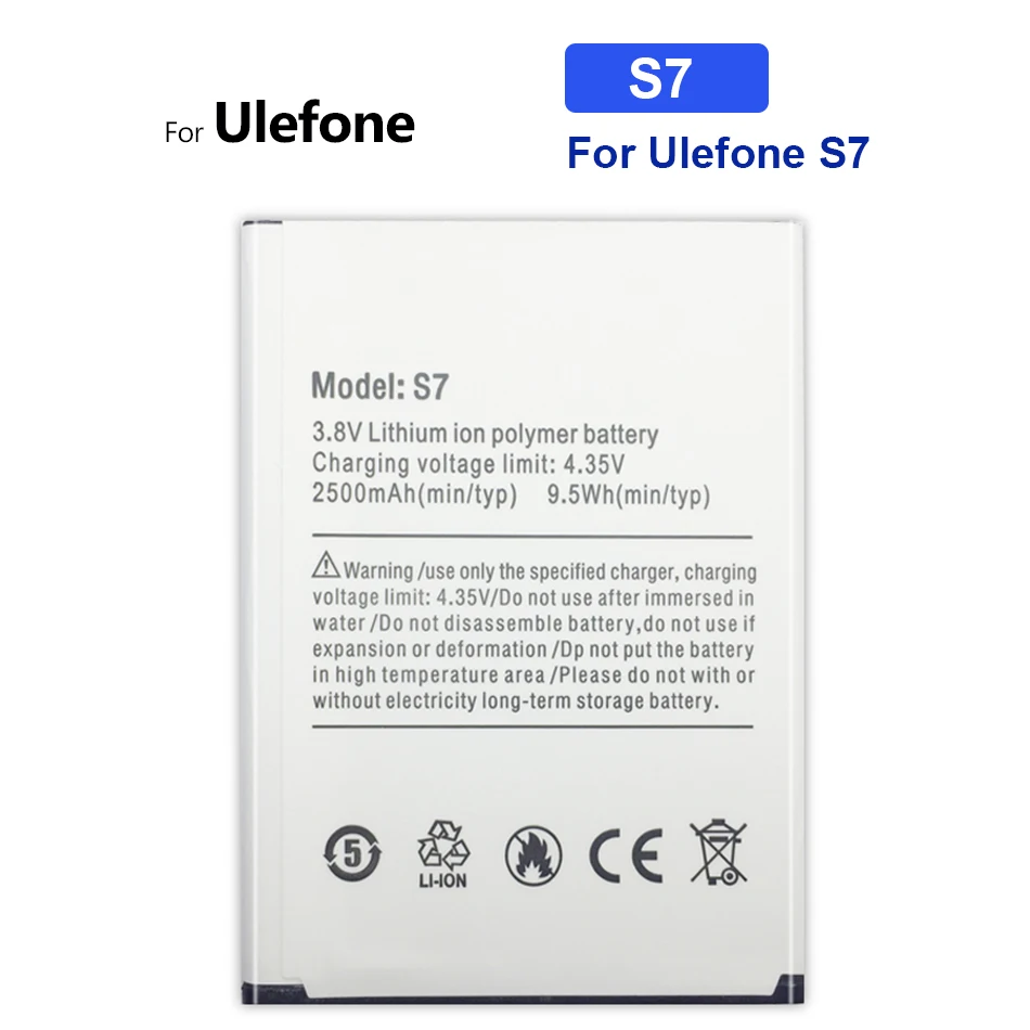 

100% Новинка для Ulefone S7 запасные части 2500 мАч резервная батарея для Ulefone S7 MTK6580 батарея для смартфона