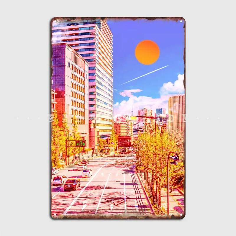 

Orange City Street Metal Plaque Poster Wall Decor Design Club Home Garage Club Tin Sign Posters
