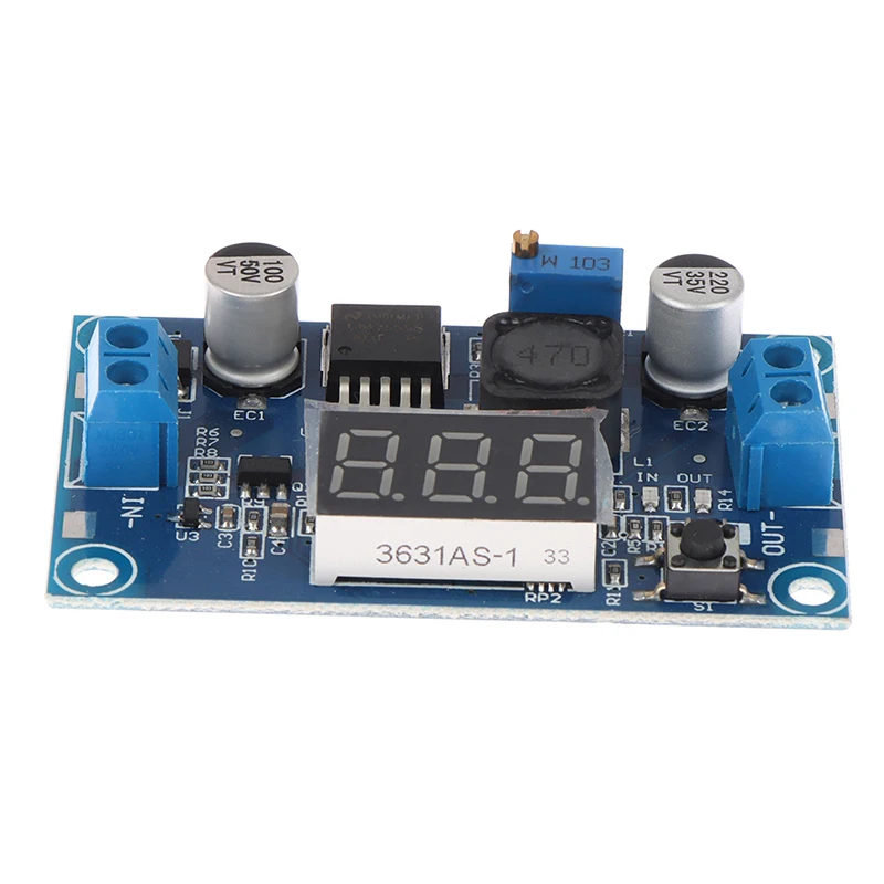

1PC LM2596 BUCK 3A DC-DC Voltage Adjustable Step-Down Power Module + Blue LED Voltmeter