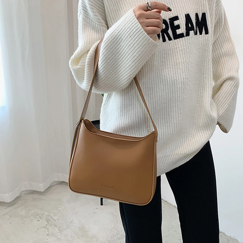 Модная новая вместительная сумка-тоут через плечо в стиле ретро