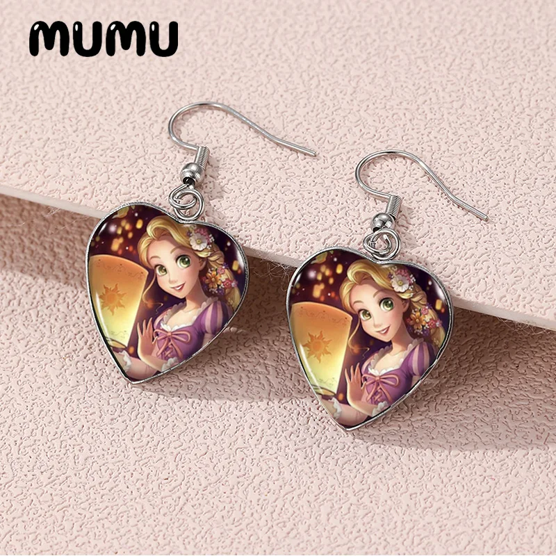 Новинка 2024 серьги-подвески в форме сердца Рапунцель украшения ручной работы