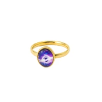 factory prices purple color universe planet finger rings for women high quality stainless steel wedding jewelry aneis feminino