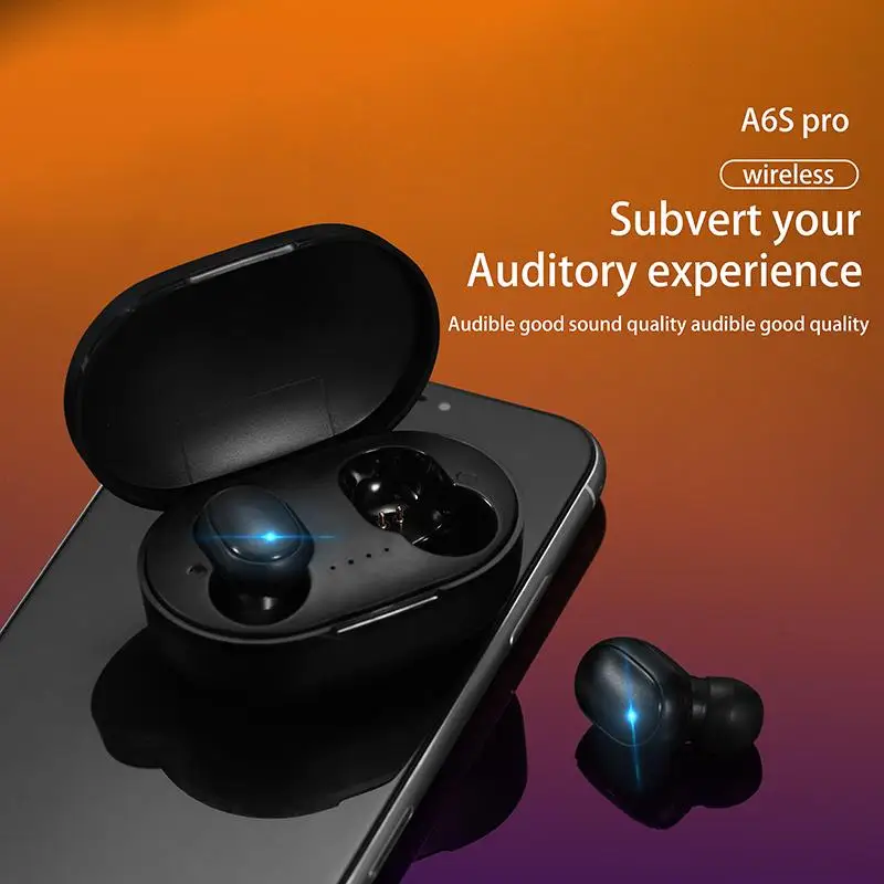 

Mini Sports A6s Wireless Bluetooth Headphones Digital Display Noise Canceling Waterproof Earphones For iPhone Xiaomi earbuds